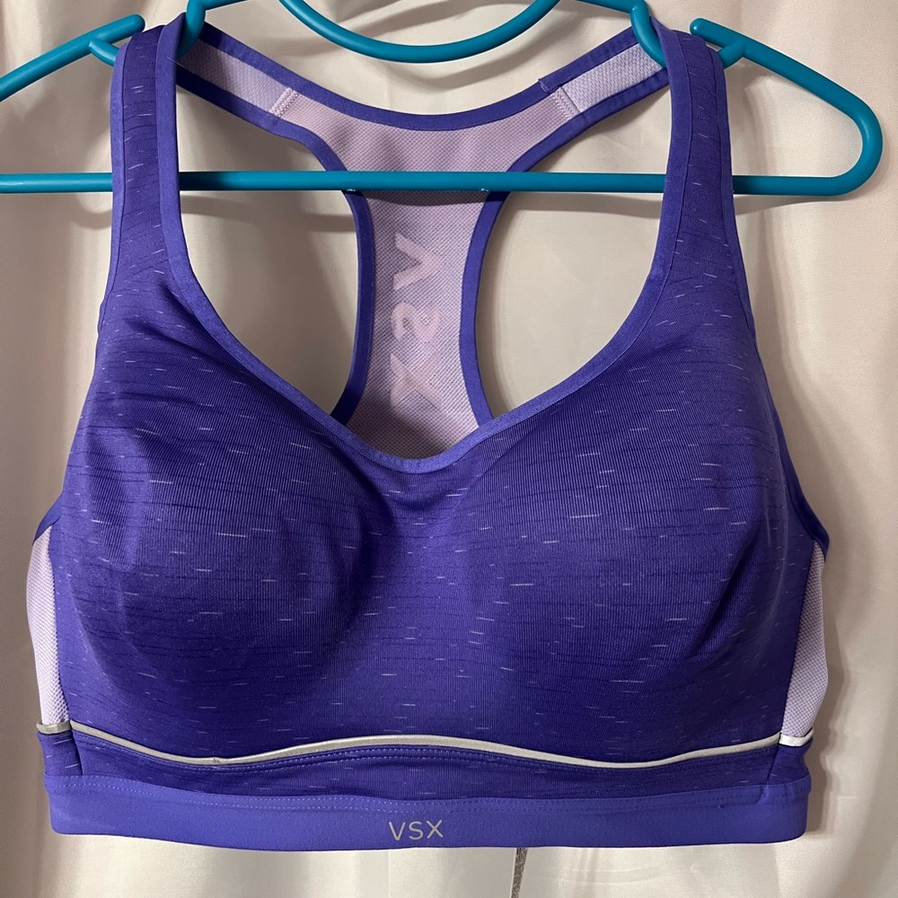 Victoria’s Secret purple sports bra. 38D